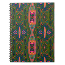 Retro Abstract blauw, groen en Oranje patroon Notitieboek