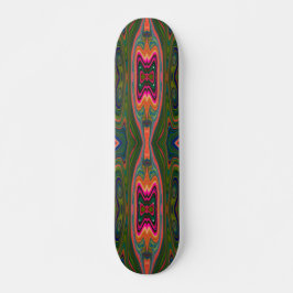Retro Abstract blauw, groen en Oranje patroon Persoonlijk Skateboard