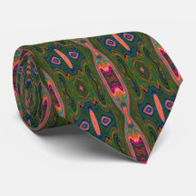 Retro Abstract blauw, groen en Oranje patroon