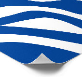  Retro Abstract Blauw Poster (Hoek)