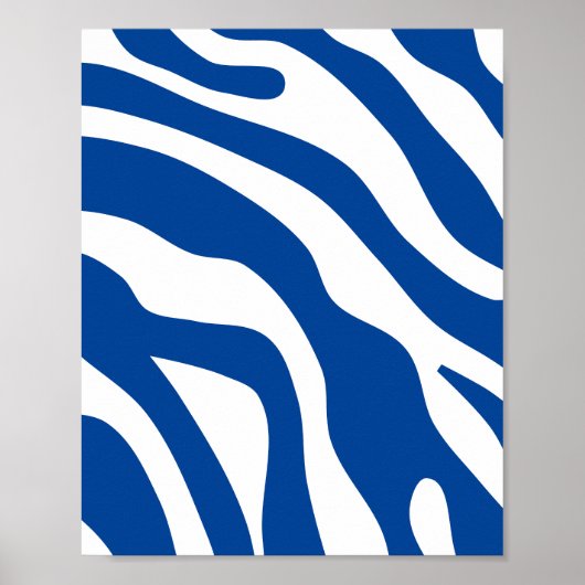  Retro Abstract Blauw Poster (Voorkant)