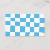 Retro Abstract blauw whitcheckboard Visitekaartje (Achterkant)