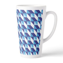 Retro Abstract Blauwe Schakeringen Geometrisch Pat