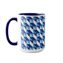 Retro Abstract Blauwe Schakeringen Geometrisch Pat