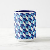 Retro Abstract Blauwe Schakeringen Geometrisch Pat Mok (Midden)