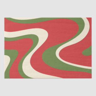 Retro Abstract Boho Trippy-kerstpatroon Tissuepapier