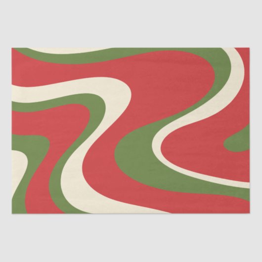 Retro Abstract Boho Trippy-kerstpatroon Tissuepapier (Voorkant)