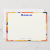 Retro Abstract Botanical Custom Cute Baby Shower Bedankkaart (Voorkant)