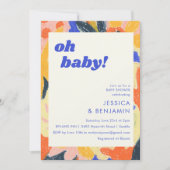 Retro Abstract Botanisch Fun Cute Baby shower Kaart (Voorkant)
