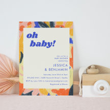 Retro Abstract Botanisch Fun Cute Baby shower