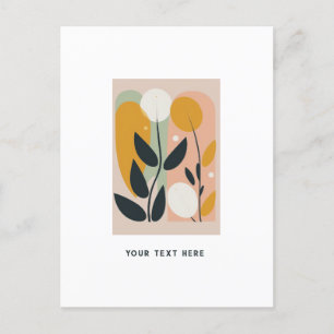 Retro, abstract briefkaart voor afdrukken op plant