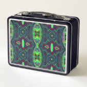 Retro Abstract Chartreuse, rood en blauw patroon (Achterkant)