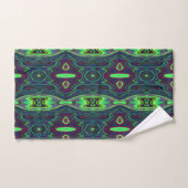 Retro Abstract Chartreuse, rood en blauw patroon Bad Handdoek (Handdoek)