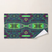 Retro Abstract Chartreuse, rood en blauw patroon Bad Handdoek (Handdoek)