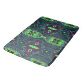 Retro Abstract Chartreuse, rood en blauw patroon Badmat (Gekanteld)
