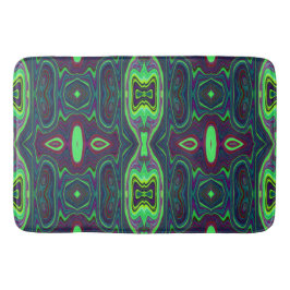 Retro Abstract Chartreuse, rood en blauw patroon Badmat