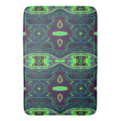 Retro Abstract Chartreuse, rood en blauw patroon Badmat (Voorkant Verticaal)