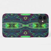 Retro Abstract Chartreuse, rood en blauw patroon Case-Mate iPhone Case (Achterkant (horizontaal))
