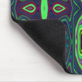 Retro Abstract Chartreuse, rood en blauw patroon Muismat (Hoek)