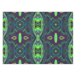 Retro Abstract Chartreuse, rood en blauw patroon Tafelkleed
