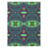 Retro Abstract Chartreuse, rood en blauw patroon Tafelkleed (Voorkant)