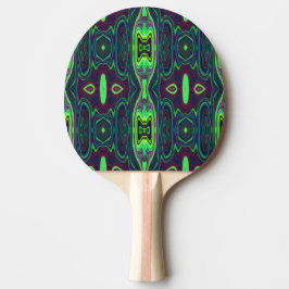 Retro Abstract Chartreuse, rood en blauw patroon Tafeltennisbatje