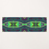 Retro Abstract Chartreuse, rood en blauw patroon Yogamat (Voorkant (horizontaal))