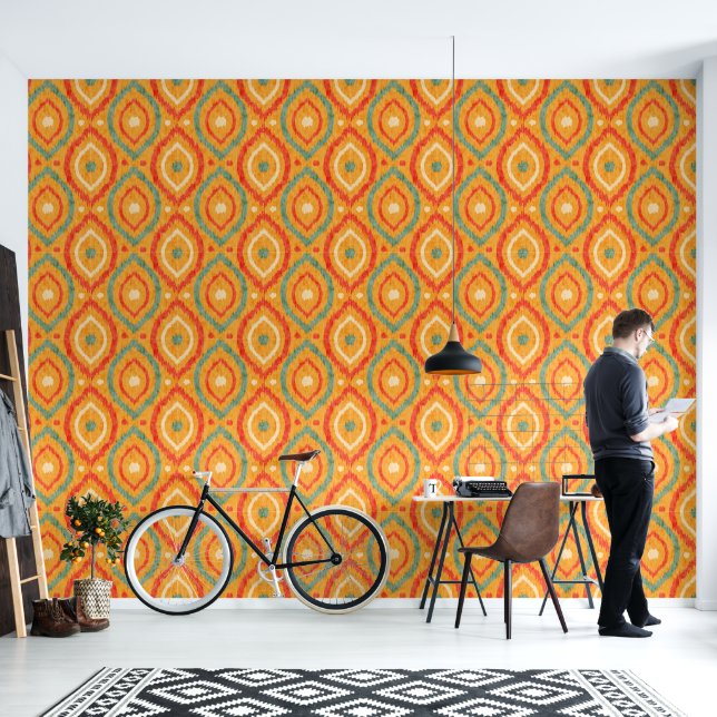 Retro abstract design in Ikat Navajo stijl. Behang (Woonkamer)