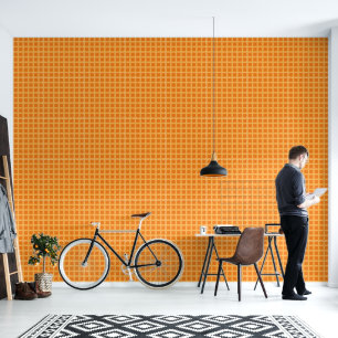 Retro abstract design in oranje plaid stijl. behang