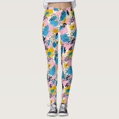 Retro Abstract Dierenprint Leggings (Voorkant)