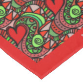 Retro Abstract Doodle Red Hearts Romantic Pattern Tafelkleed (Gekanteld)