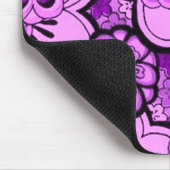 Retro Abstract Flowers Paars Amethyst Mousepad Muismat (Hoek)