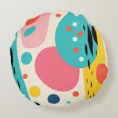 Retro Abstract Forest Pillow Rond Kussen (Achterkant)