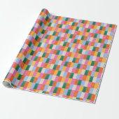 Retro abstract geometrisch ontwerp in patchwork st cadeaupapier (Uitgerold)