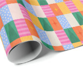 Retro abstract geometrisch ontwerp in patchwork st cadeaupapier (Rol Hoek)