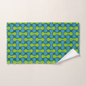 Retro Abstract geometrisch patroon in blauw en gro Bad Handdoek (Handdoek)