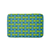 Retro Abstract geometrisch patroon in blauw en gro Badmat (Voorkant)