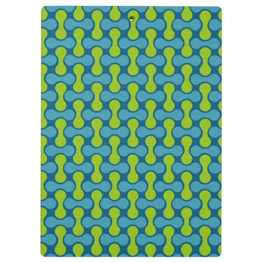 Retro Abstract geometrisch patroon in blauw en gro Klembord (Achterkant)