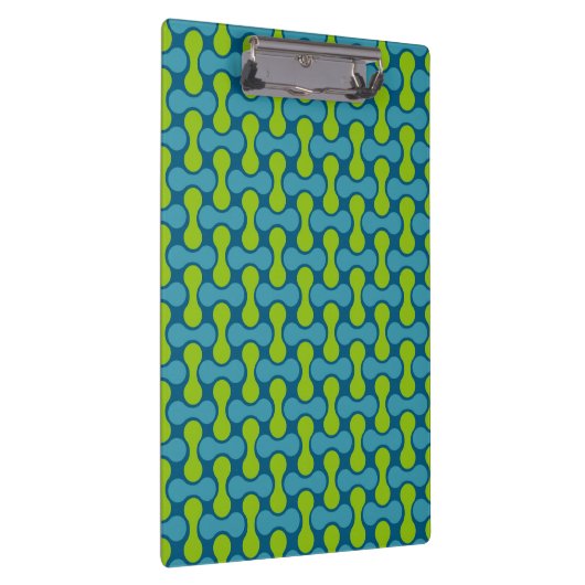 Retro Abstract geometrisch patroon in blauw en gro Klembord (Rechts)