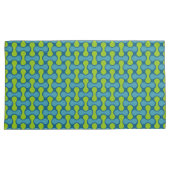 Retro Abstract geometrisch patroon in blauw en gro Kussensloop (Voorkant-Rechts)