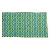 Retro Abstract geometrisch patroon in blauw en gro Kussensloop (Achterkant-Links)