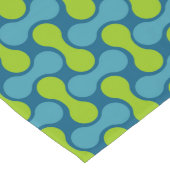 Retro Abstract geometrisch patroon in blauw en gro Lange Tafelloper (Hoek)