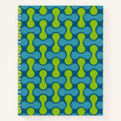 Retro Abstract geometrisch patroon in blauw en gro Notitieboek (Voorkant)