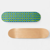Retro Abstract geometrisch patroon in blauw en gro Persoonlijk Skateboard (Horizontaal)