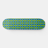 Retro Abstract geometrisch patroon in blauw en gro Persoonlijk Skateboard (Horizontaal)