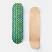 Retro Abstract geometrisch patroon in blauw en gro Persoonlijk Skateboard (Voorkant)