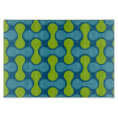 Retro Abstract geometrisch patroon in blauw en gro Snijplank (Voorkant)