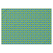 Retro Abstract geometrisch patroon in blauw en gro Tafelkleed (Voorkant (Horizontaal))