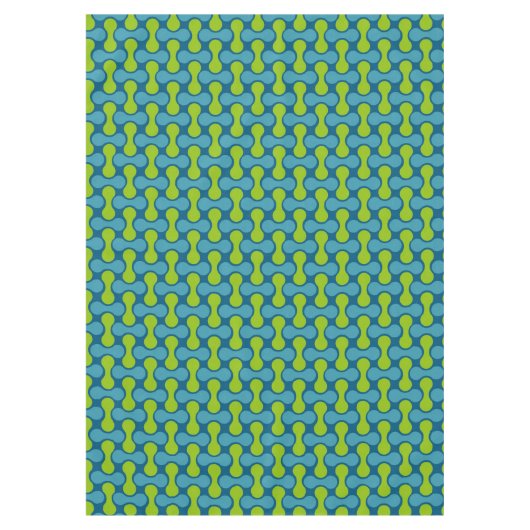 Retro Abstract geometrisch patroon in blauw en gro Tafelkleed (Voorkant)