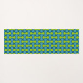 Retro Abstract geometrisch patroon in blauw en gro Yogamat (Achterkant (horizontaal))
